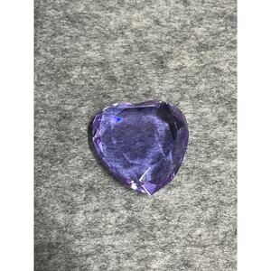 ROSENTHAL Lavender Lilac Purple Heart‎ Shape Faceted Cut 3" Paperweight Signed
